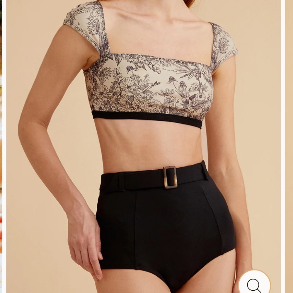 Visual Mood Joanna Vintage Square Neck Bikini Set in Extra Small